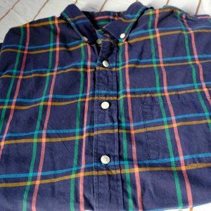 J CREW MENS M MULTICOLOR PLAID COTTON BUTTON DOWN